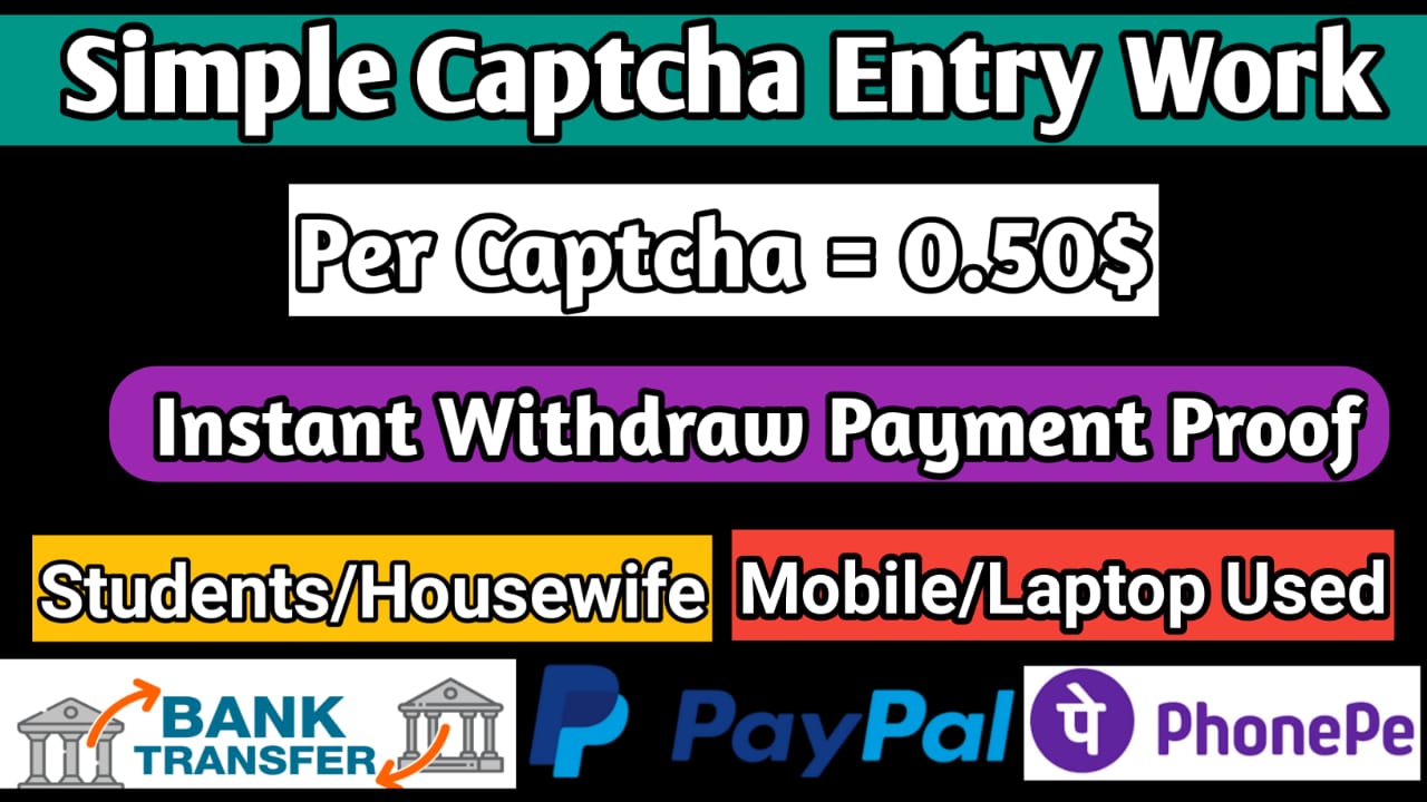 captcha typing jobs from home without investment