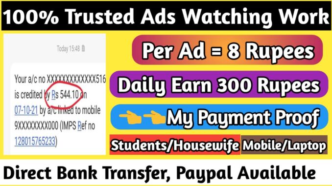 Ads watching earn money apps
