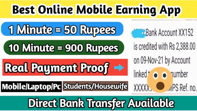 Online mobile earning jobs